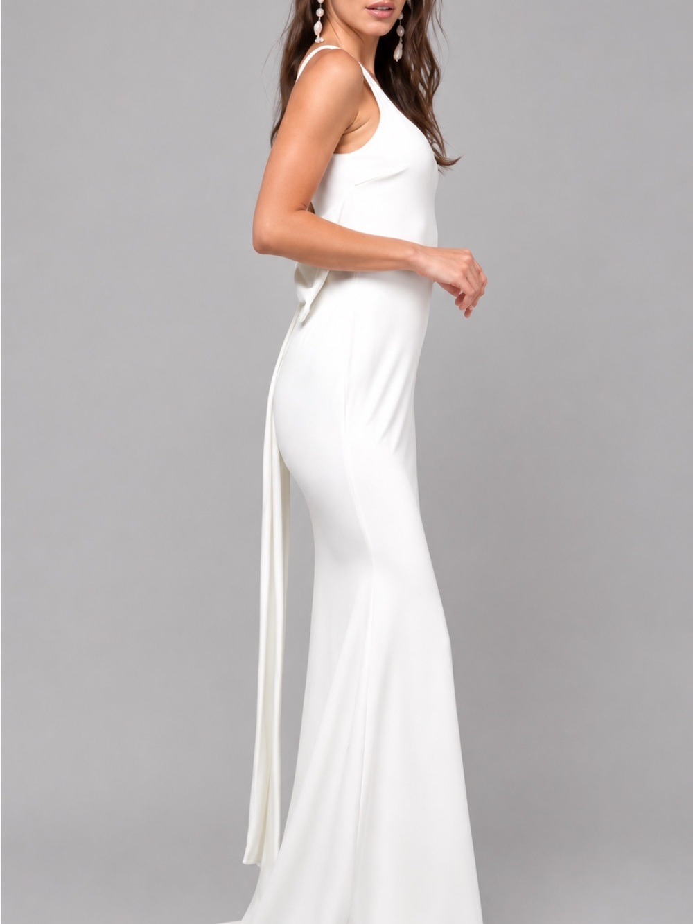 Lulus 💍 Loving Fate White Bow Square Neck Backless Maxi Dress - Picture 15 of 16